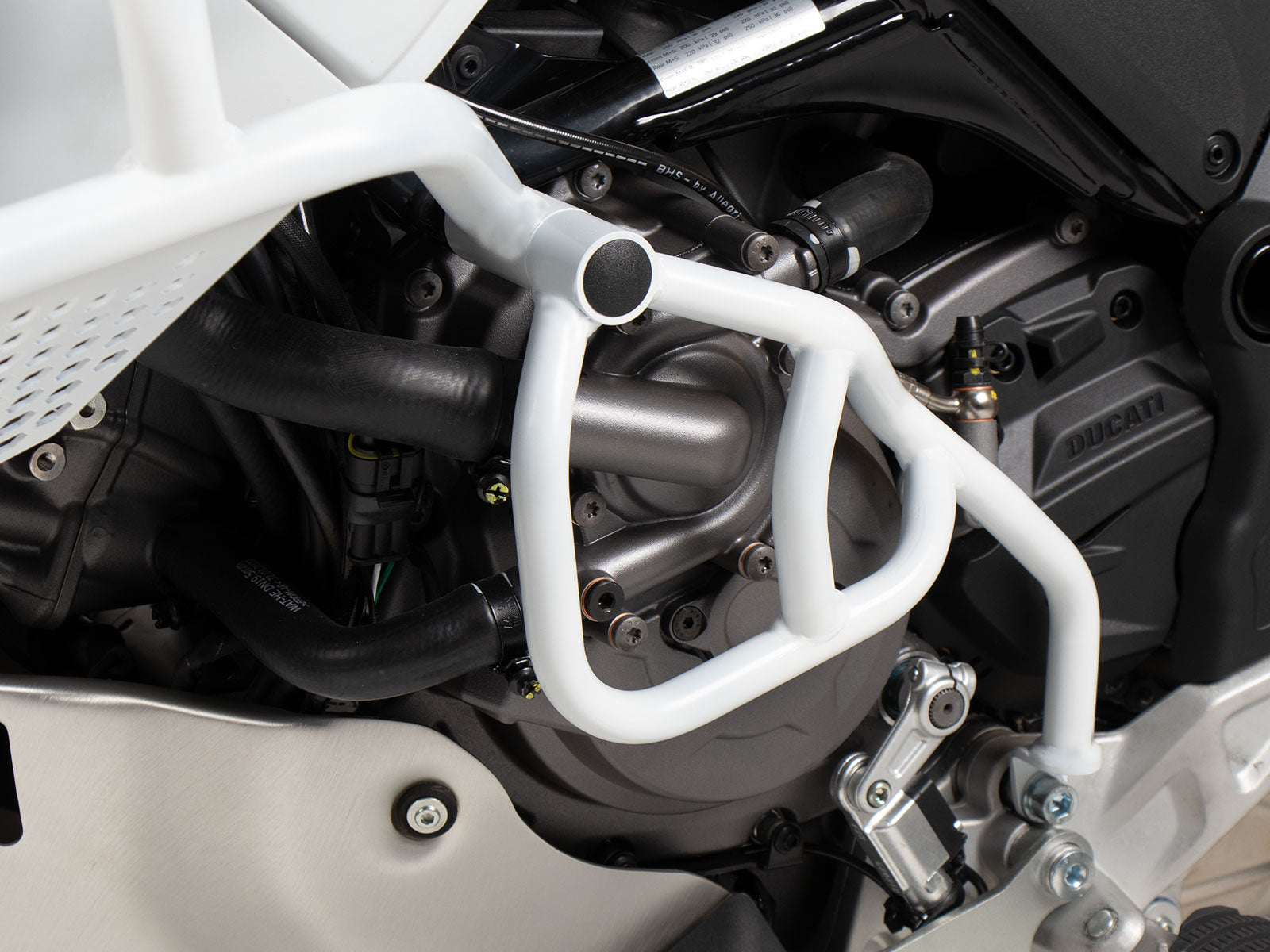 Hepco & Becker Additional crash bar white, one-sided for Ducati DesertX Rally (2024-)