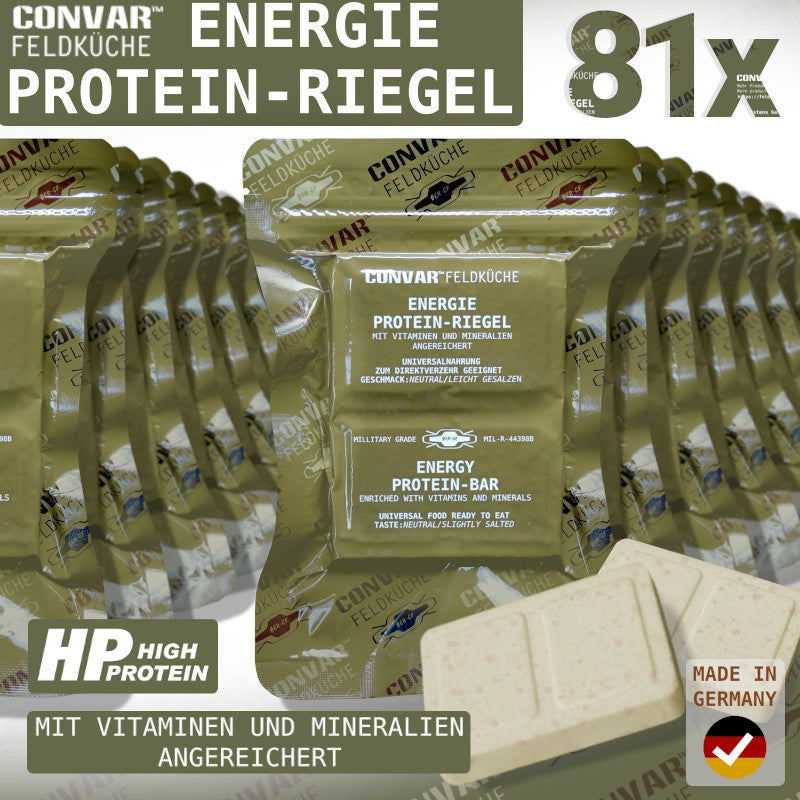 CONVAR Feldkuche Energy Protein Bar MILITARY GRADE (81 Pieces per Box)