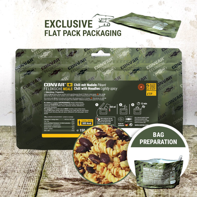 CONVAR Feldkuche Chili with noodles (12 Pieces per Box)