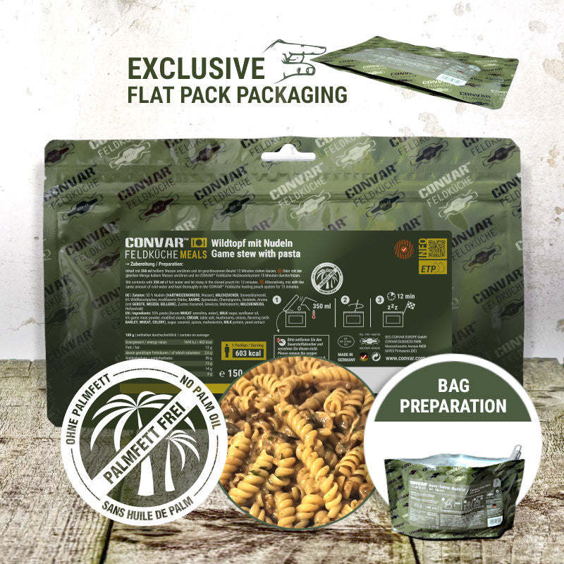 CONVAR Feldkuche Game pot with noodles (12 Pieces per Box)