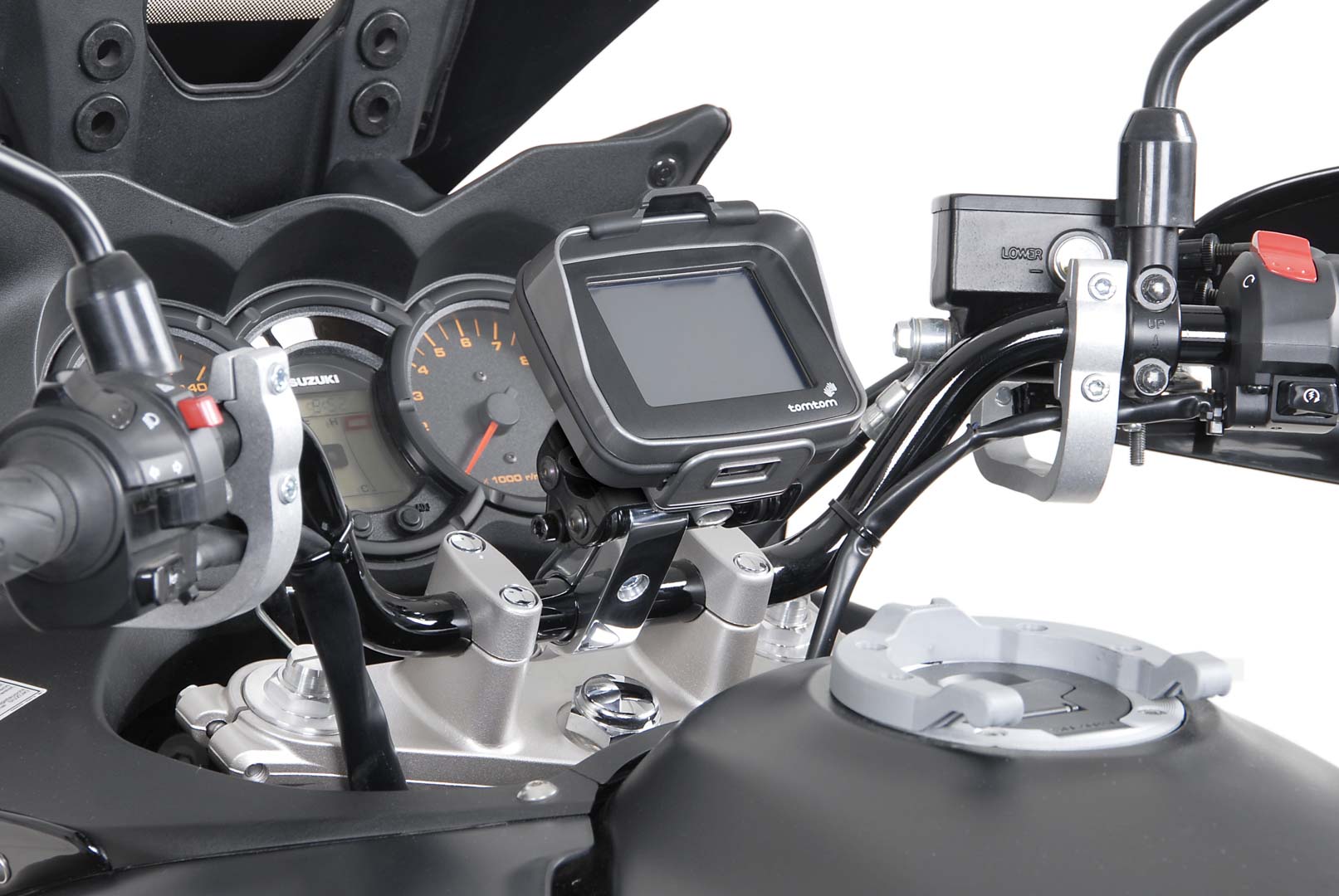 SW-Motech GPS mount with handlebar clamp
