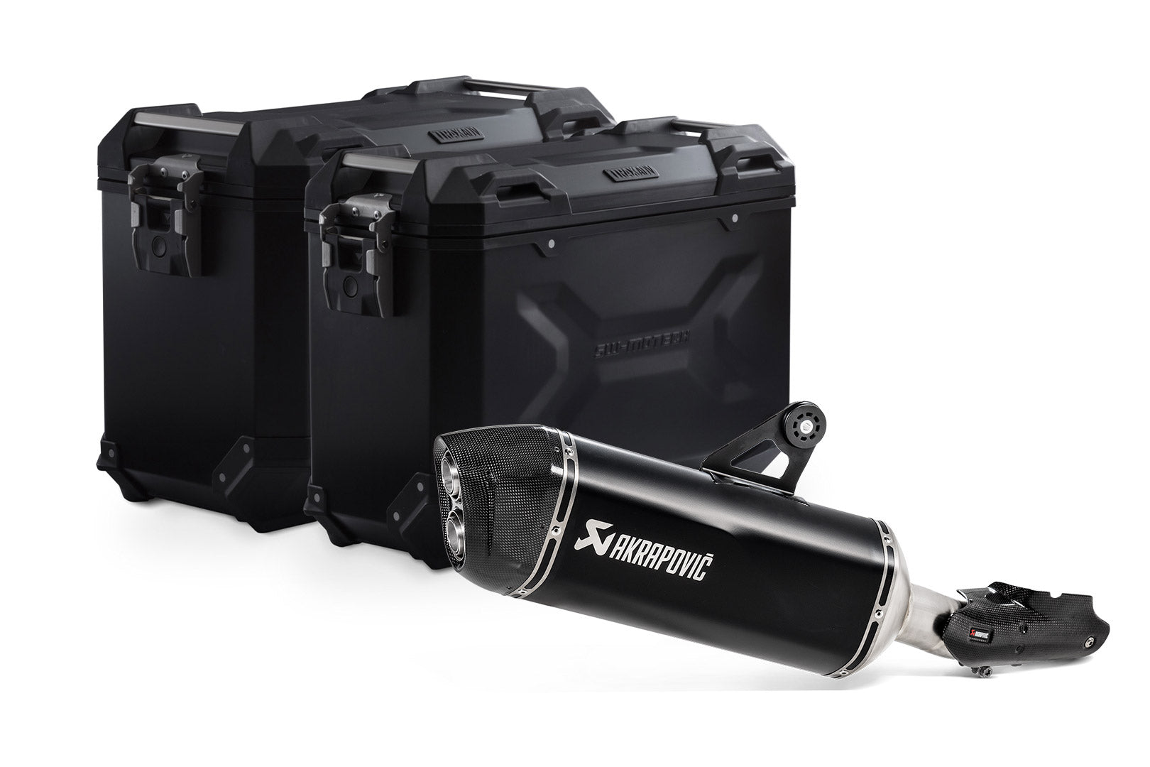 SW-Motech TRAX ADV aluminum case system + Akrapovic
