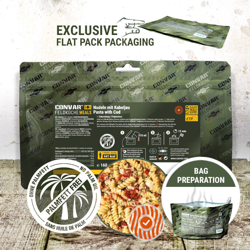 CONVAR Feldkuche Noodles with cod (12 Pieces per Box)